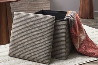 Pouf-coffre pliable Scott - Gris