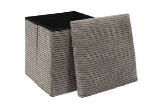 Pouf-coffre pliable Scott - Gris