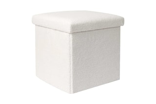 Pouf-coffre pliable - Blanc