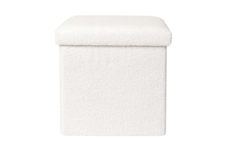 Pouf-coffre pliable - Blanc