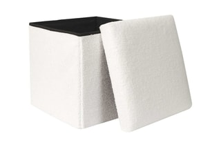 Pouf-coffre pliable - Blanc