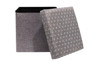 Pouf-coffre - 37,5 x 37,5 x 27 cm - Gris