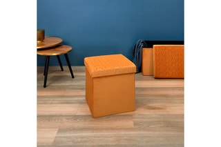 Coffre pouf pliable Retro - Jaune