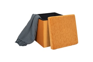 Coffre pouf pliable Retro - Jaune