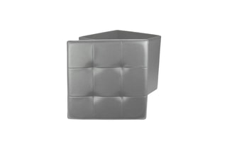 Pouf-coffre pliable - 38 x 38 x 38 cm - Gris