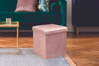 Pouf-coffre pliable Giulia - Rose