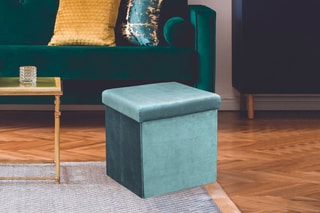 Pouf-coffre - Bleu canard