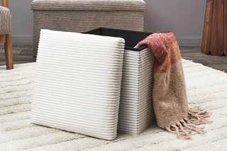 Pouf-coffre pliable Scott - Ecru