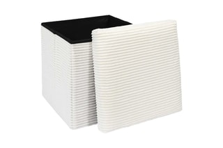 Pouf-coffre pliable Scott - Ecru