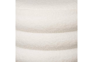 Pouf avec rangement Freya - Blanc - Revêtement bouclette