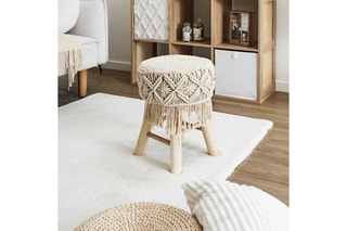Tabouret Boho - Beige et naturel
