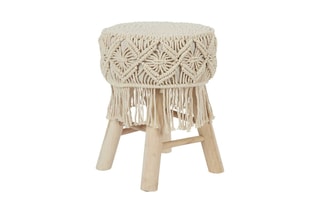 Tabouret Boho - Beige et naturel