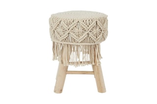 Tabouret Boho - Beige et naturel