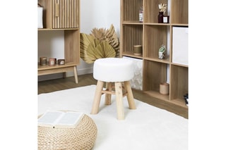 Tabouret Hera - Blanc et marron