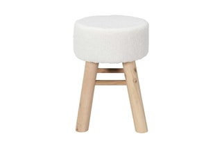 Tabouret Hera - Blanc et marron