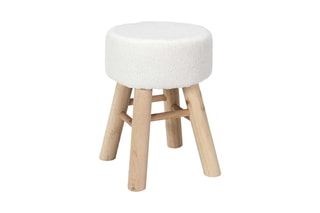 Tabouret Hera - Blanc et marron