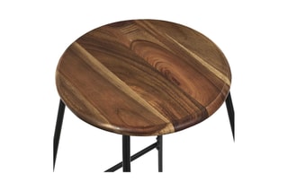 Tabouret de bar en acacia - Marron et noir