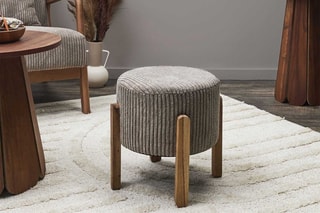 Pouf Scott - Taupe et naturel