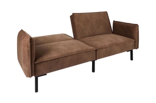 Canapé convertible - Marron - 2 places - Revêtement en velours
