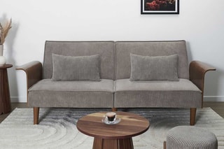 Canapé convertible Scott - Taupe et marron