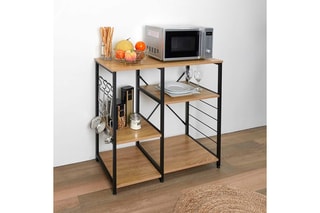 Meuble de rangement d'appoint Stan - Noir et imitation bois