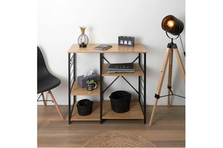 Meuble de rangement d'appoint Stan - Noir et imitation bois
