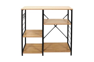 Meuble de rangement d'appoint Stan - Noir et imitation bois