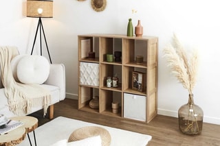 Rangement modulable 9 niches Bali - Marron