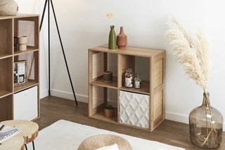 Rangement modulable 4 niches Bali - Marron