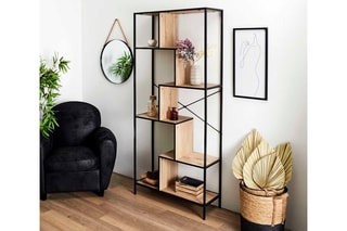 Meuble de rangement - Noir et imitation bois