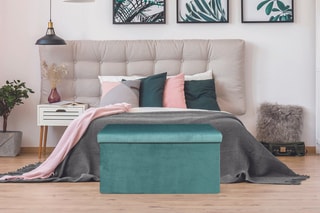 Banc-coffre pliable Giulia  - Bleu canard