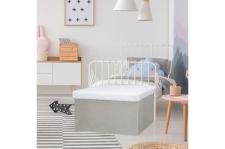 Banc-coffre Leo - Gris et blanc