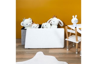 Banc-coffre Leo - Gris et blanc