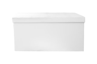 Banc-coffre pliable - 76 x 38 x 38 cm - Blanc