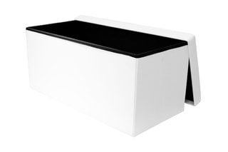 Banc-coffre pliable - 76 x 38 x 38 cm - Blanc