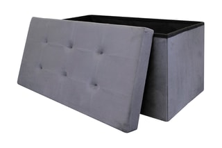 Banc-coffre pliable  - 76,5 x 37,5 x 37,5 cm - Gris foncé