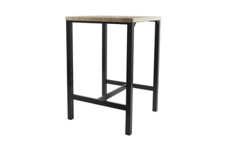 Table mange-debout et 2 tabourets Loka - Imitation bois clair et noir