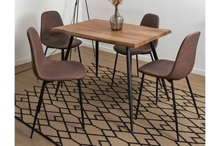 Table à manger - Noir et imitation bois
