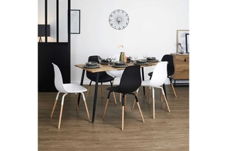Table à manger extensible Abbott - Marron - 4 à 6 personnes - 120 à160 cm