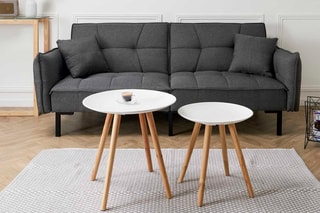 2 tables gigognes - Naturel et blanc