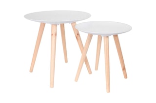 2 tables gigognes - Naturel et blanc