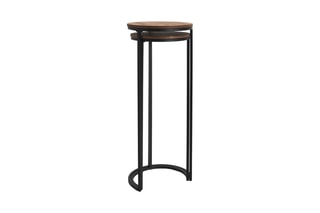 2 tables d'appoint gigognes - Marron et noir
