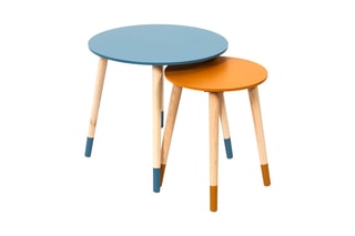 Tables gigognes - Bleu et jaune