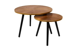 2 tables gigognes Felix M1 en pin - Naturel et noir