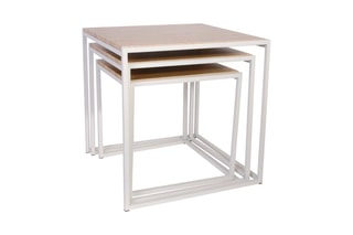 3 tables gigognes  -  Blanc