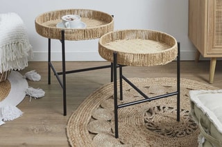 2 tables gigognes Pampa - Naturel et noir