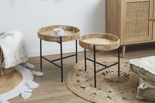 2 tables gigognes Pampa - Naturel et noir