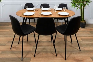 Table extensible - Imitation bois et noir