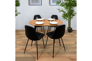 Table extensible - Imitation bois et noir