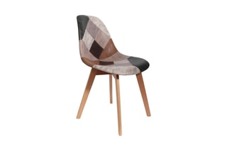 2 chaises Patchwork - 
Marron et gris